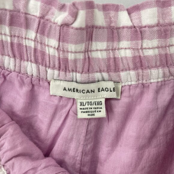 NWT American Eagle Lilac Plaid Check Tiered Ruffle Skort Mini Skirt Size XL - Picture 5 of 7
